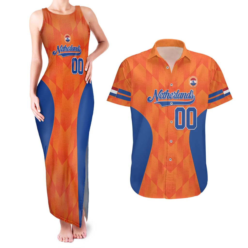 Custom Baseball Netherlands Couples Matching Tank Maxi Dress and Hawaiian Shirt Go Champions Sporty Style - Wonder Print Shop