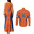 Custom Baseball Netherlands Couples Matching Tank Maxi Dress and Long Sleeve Button Shirt Go Champions Sporty Style - Wonder Print Shop