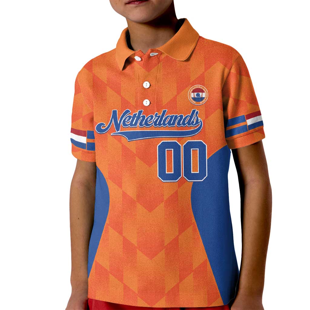 Custom Baseball Netherlands Kid Polo Shirt Go Champions Sporty Style - Wonder Print Shop