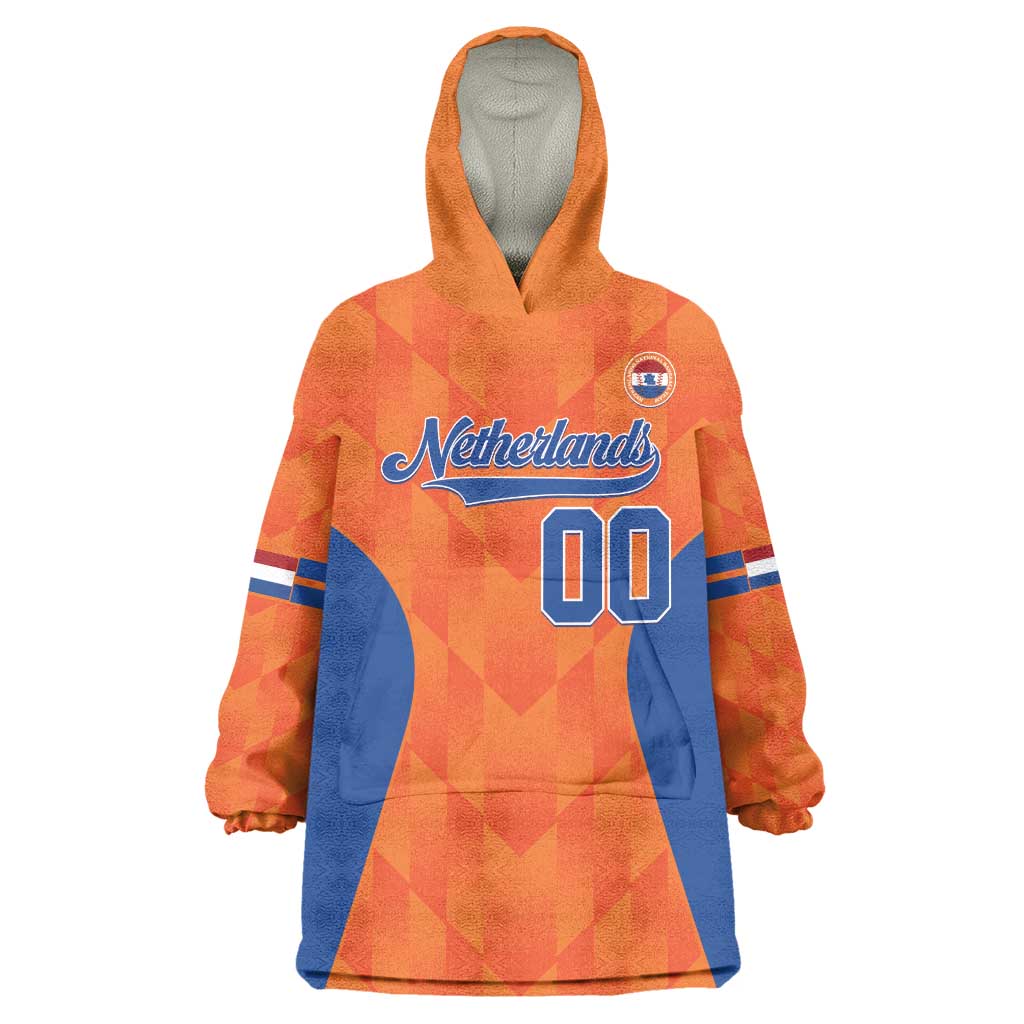 Custom Baseball Netherlands Wearable Blanket Hoodie Go Champions Sporty Style