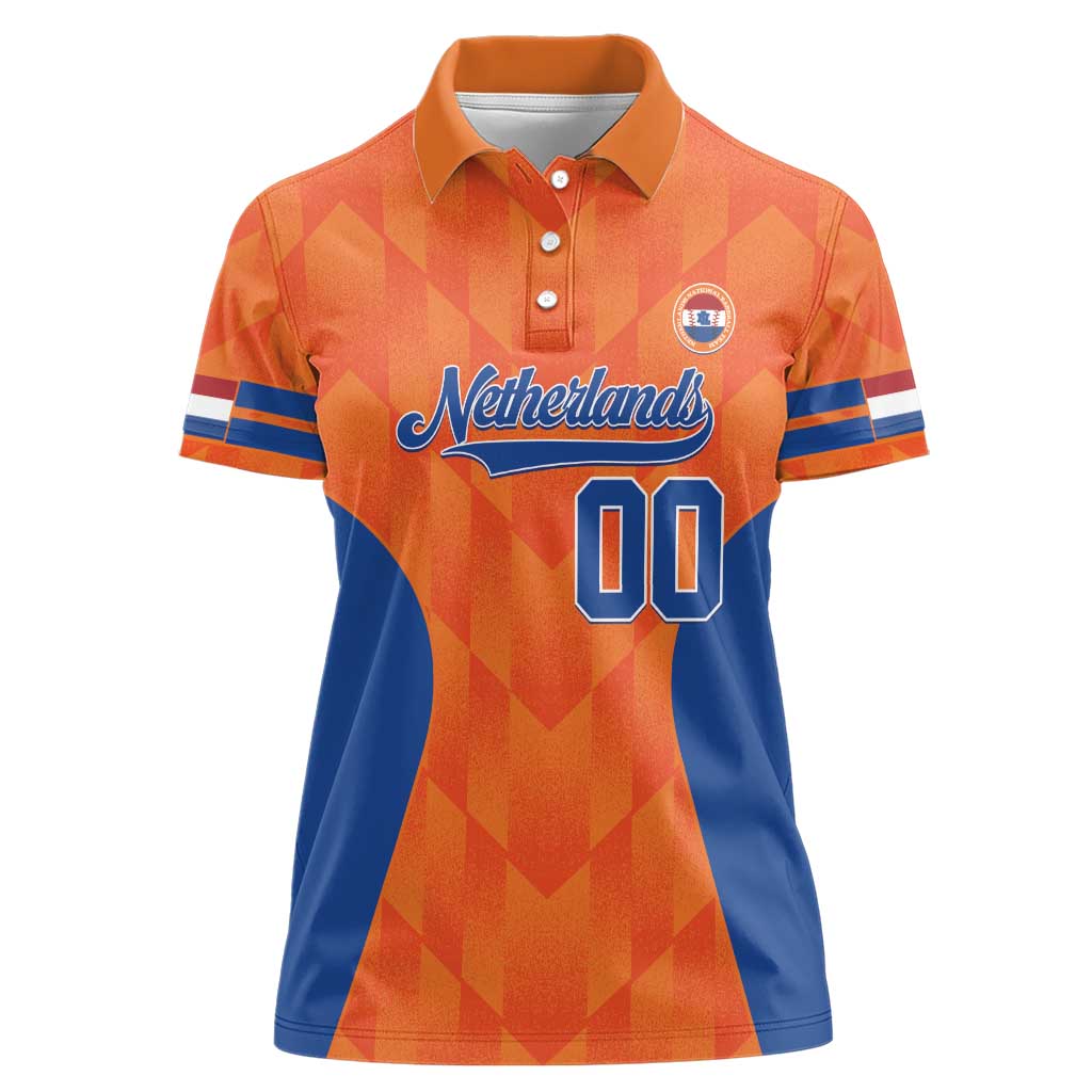 Custom Baseball Netherlands Women Polo Shirt Go Champions Sporty Style