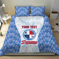 Blue baseball-themed bedding set with comforter and two pillow shams, logo center panel