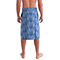 Custom graphic athletic skirt with elastic waistband, all-over blue chevron design