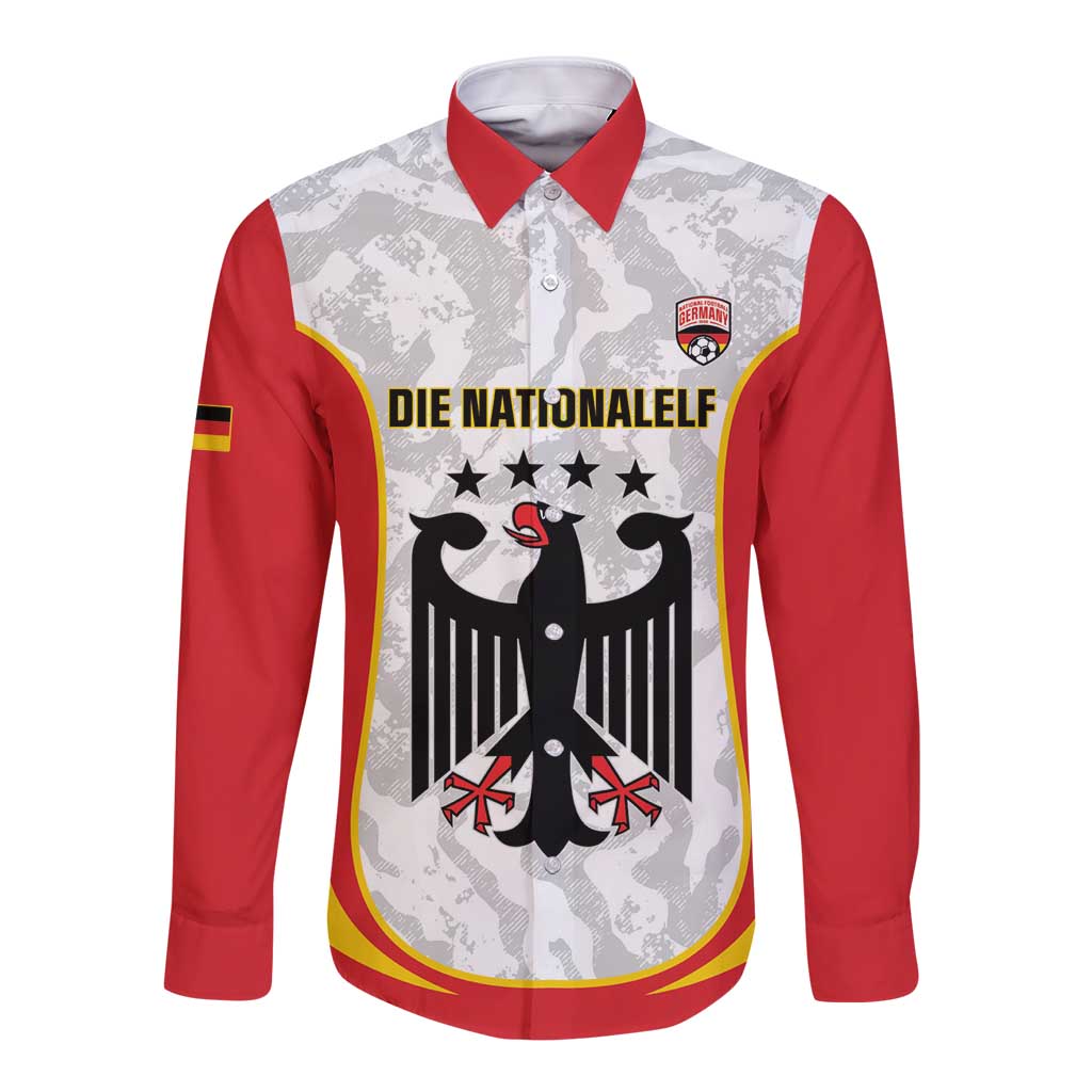 Custom Germany Football Long Sleeve Button Shirt 2026 Come On Die Nationalelf - Wonder Print Shop