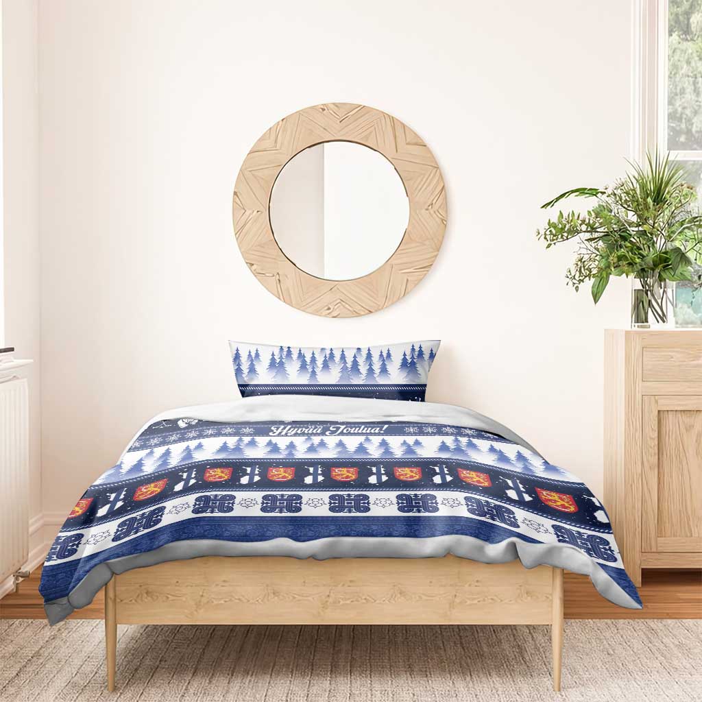 Finland Christmas Bedding Set Suomen Tasavalta Hyvaa Joulua - Wonder Print Shop