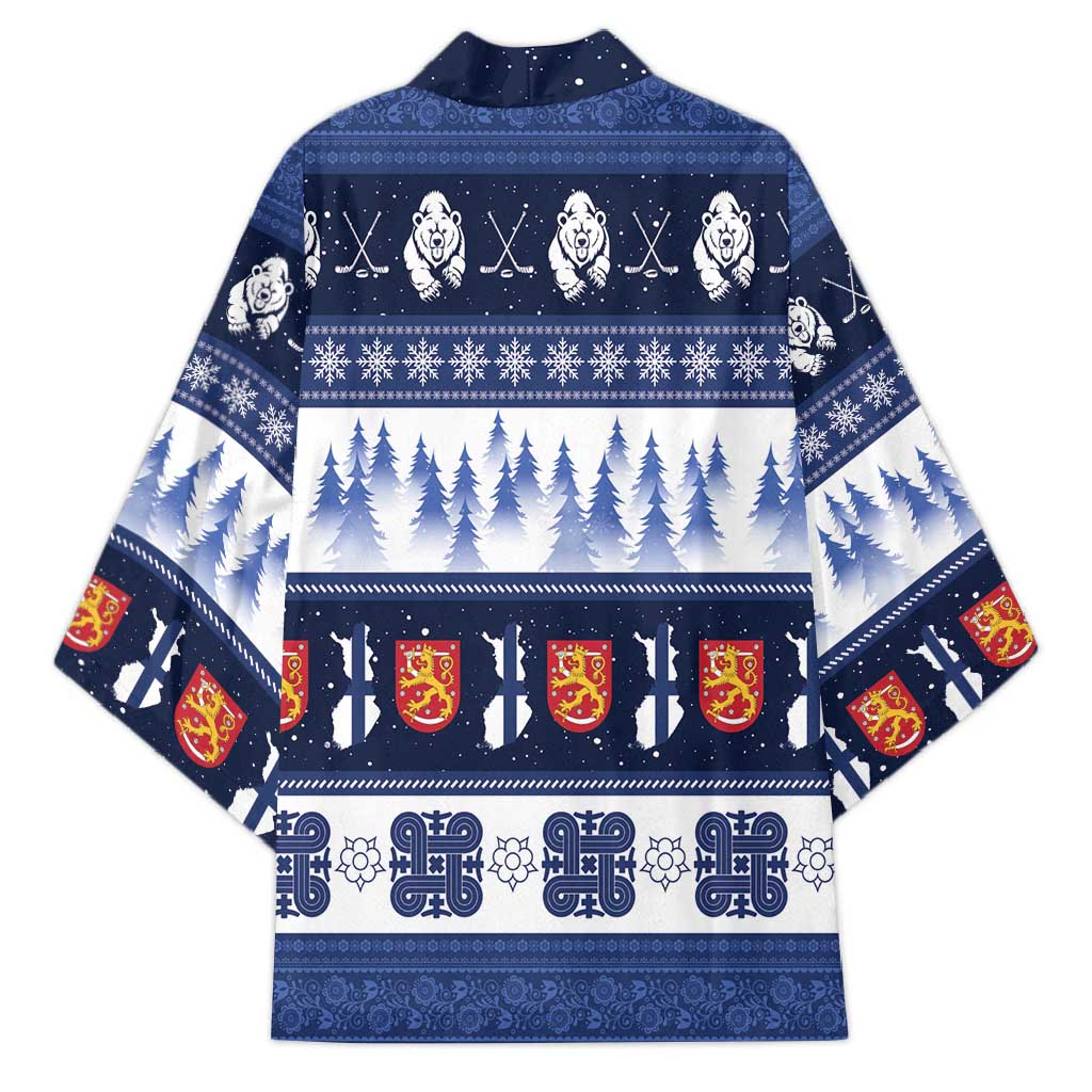 Finland Christmas Kimono Suomen Tasavalta Hyvaa Joulua - Wonder Print Shop