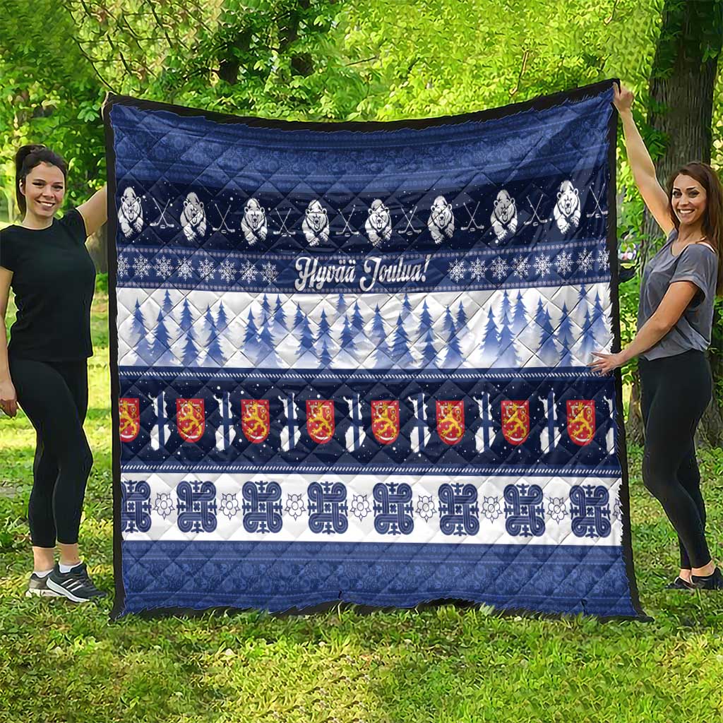 Finland Christmas Quilt Suomen Tasavalta Hyvaa Joulua - Wonder Print Shop