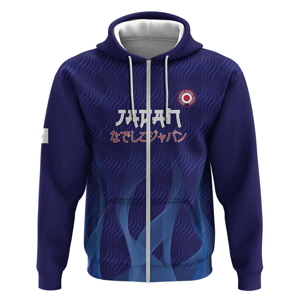 Custom Japan Football Zip Hoodie Go Champions Nadeshiko Japanese - Wonder Print Shop