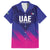 Custom UAE Cricket Family Matching Off The Shoulder Long Sleeve Dress and Hawaiian Shirt Go Champions United Arab Emirates Falcon - Wonder Print Shop