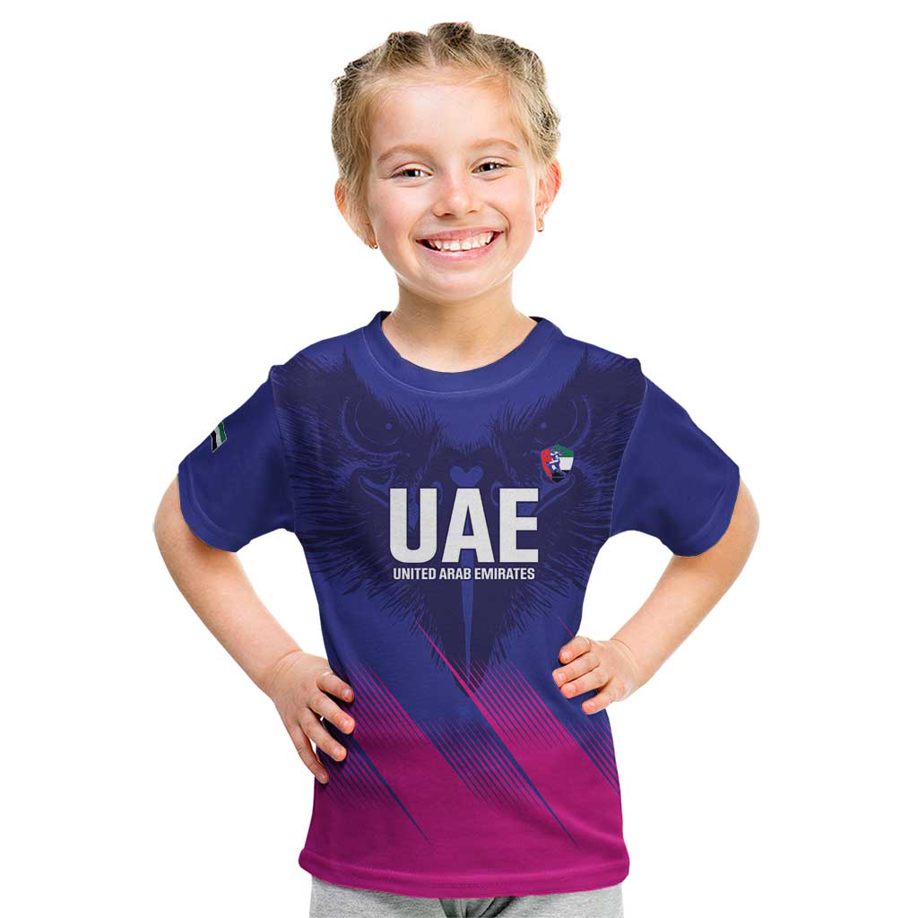 Custom UAE Cricket Kid T Shirt Go Champions United Arab Emirates Falcon - Wonder Print Shop