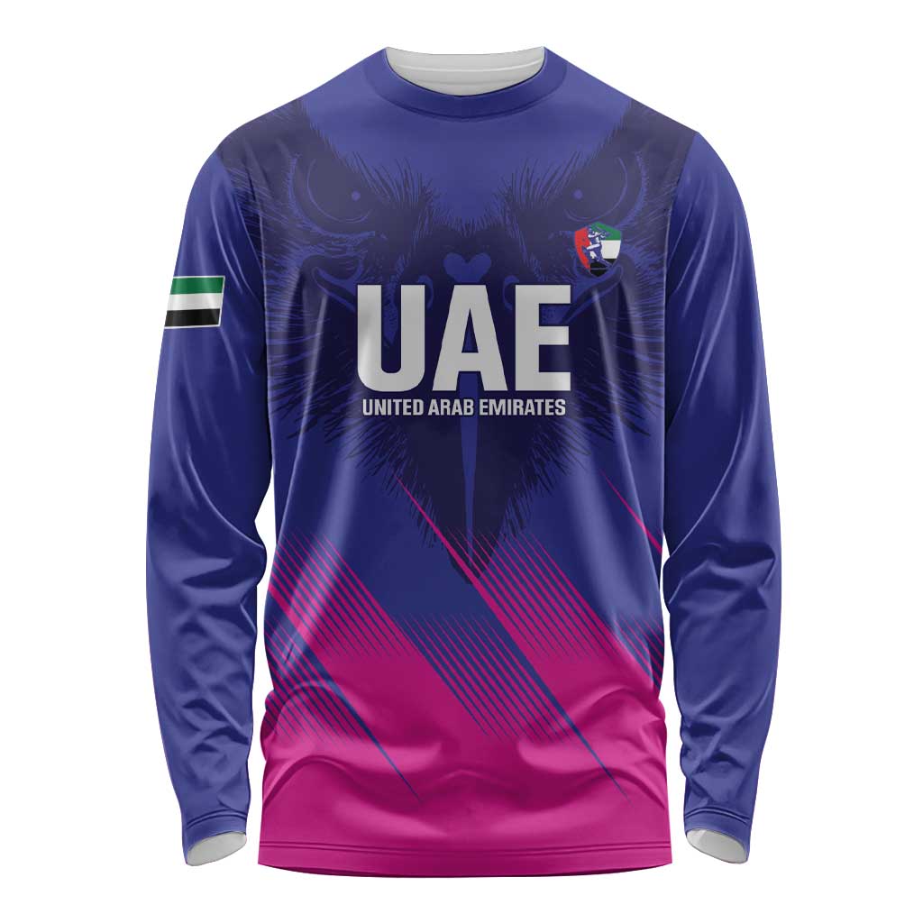 Custom UAE Cricket Long Sleeve Shirt Go Champions United Arab Emirates Falcon - Wonder Print Shop