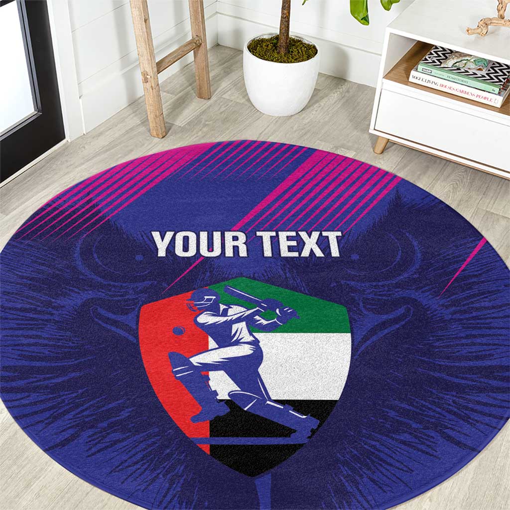 Custom UAE Cricket Round Carpet Go Champions United Arab Emirates Falcon