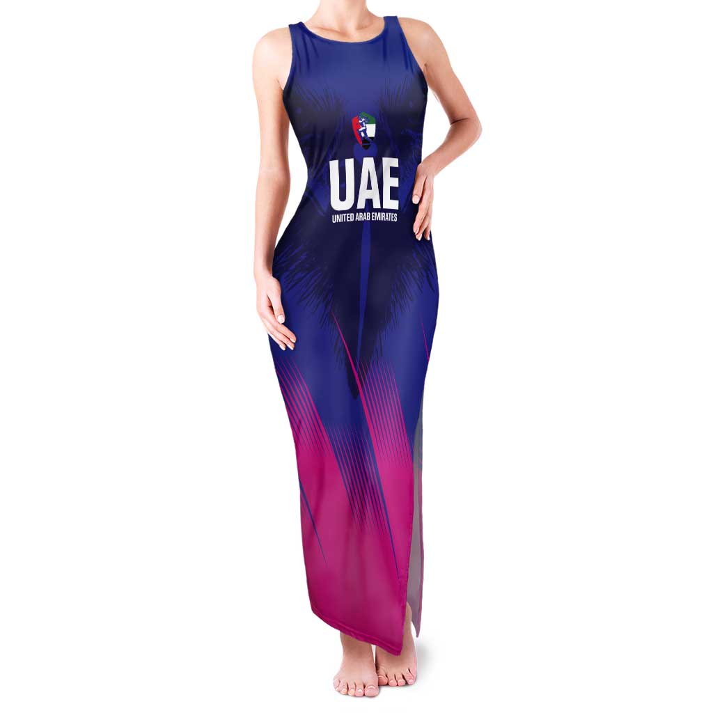 Custom UAE Cricket Tank Maxi Dress Go Champions United Arab Emirates Falcon