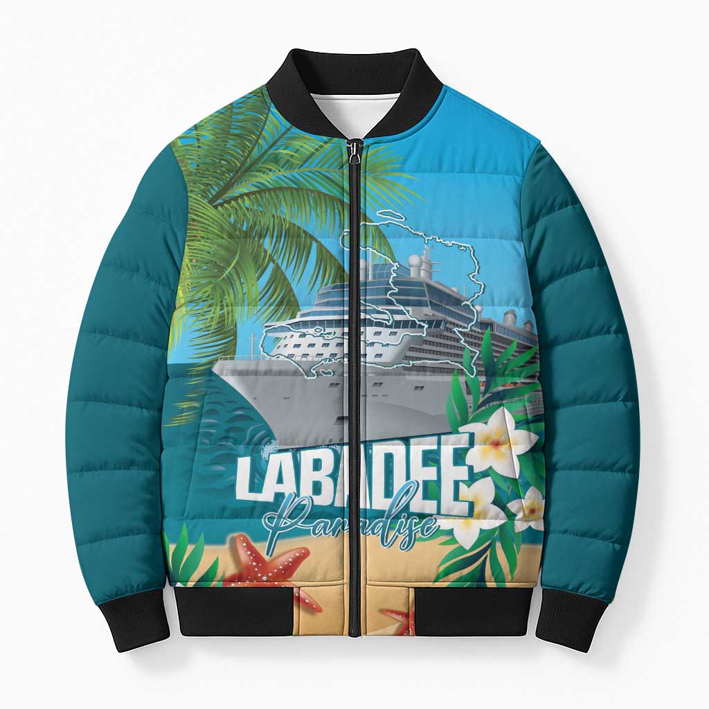 Afro Haiti Labadee Peninsula Bomber Puffer Jacket Caribbean Cruise Tropical Vibes - Wonder Print Shop