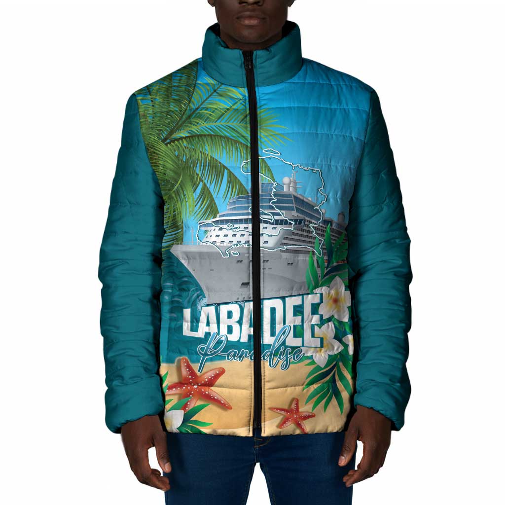 Afro Haiti Labadee Peninsula Padded Jacket Caribbean Cruise Tropical Vibes - Wonder Print Shop