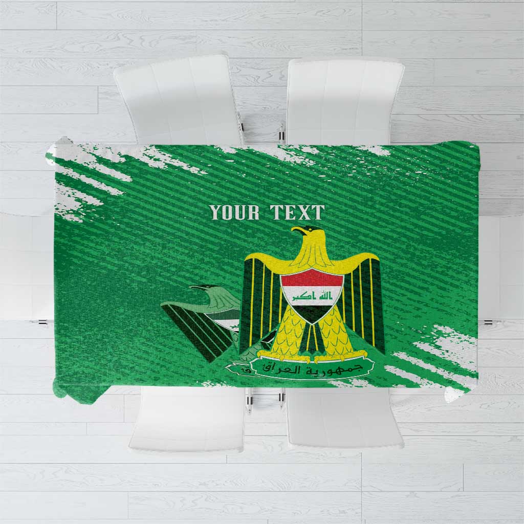 Iraq Football Custom Tablecloth Come On Lions of Mesopotamia