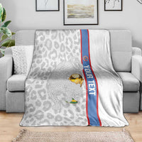 DR Congo Football Custom Blanket Come On Leopards White Color