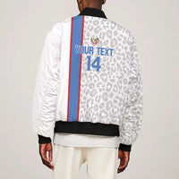 DR Congo Football Custom Bomber Jacket Come On Leopards White Color