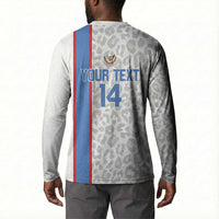 DR Congo Football Custom Button Sweatshirt Come On Leopards White Color