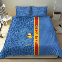 DR Congo Football Custom Bedding Set Come On Leopards Blue Color