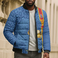 DR Congo Football Custom Bomber Puffer Jacket Come On Leopards Blue Color