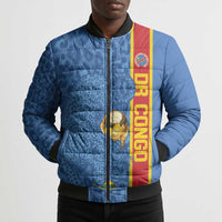 DR Congo Football Custom Bomber Puffer Jacket Come On Leopards Blue Color