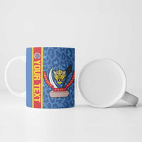 DR Congo Football Custom Ceramic Mug Come On Leopards Blue Color