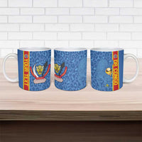 DR Congo Football Custom Ceramic Mug Come On Leopards Blue Color