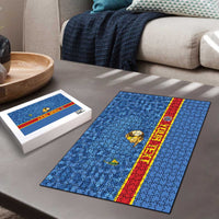 DR Congo Football Custom Puzzle Come On Leopards Blue Color