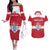 Custom Denmark Hockey Couples Matching Off The Shoulder Long Sleeve Dress and Hawaiian Shirt Go Danish Lions - Wonder Print Shop