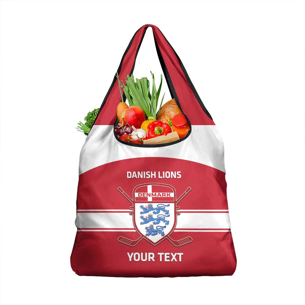 Custom Denmark Hockey Grocery Bag Go Danish Lions