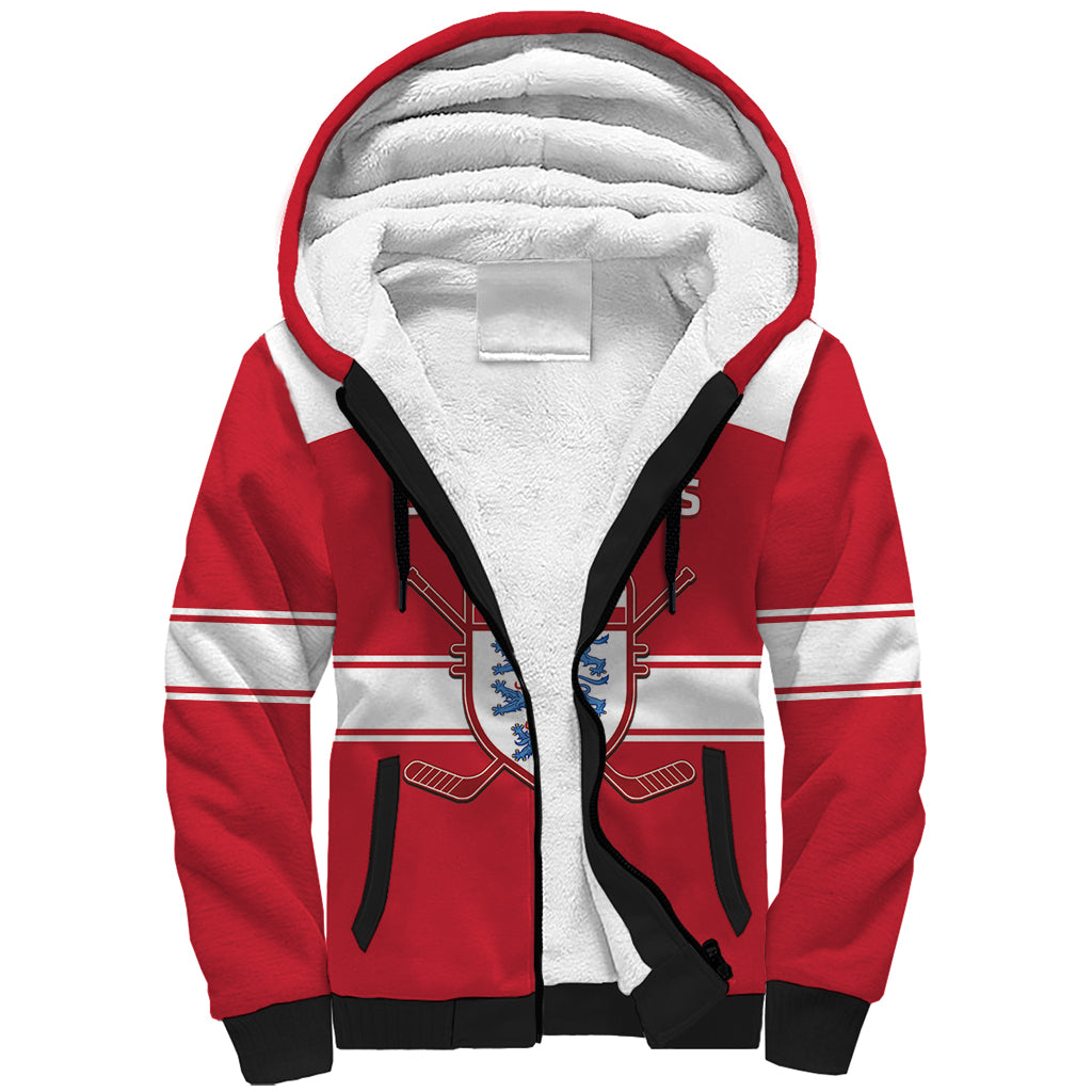 Custom Denmark Hockey Sherpa Hoodie Go Danish Lions