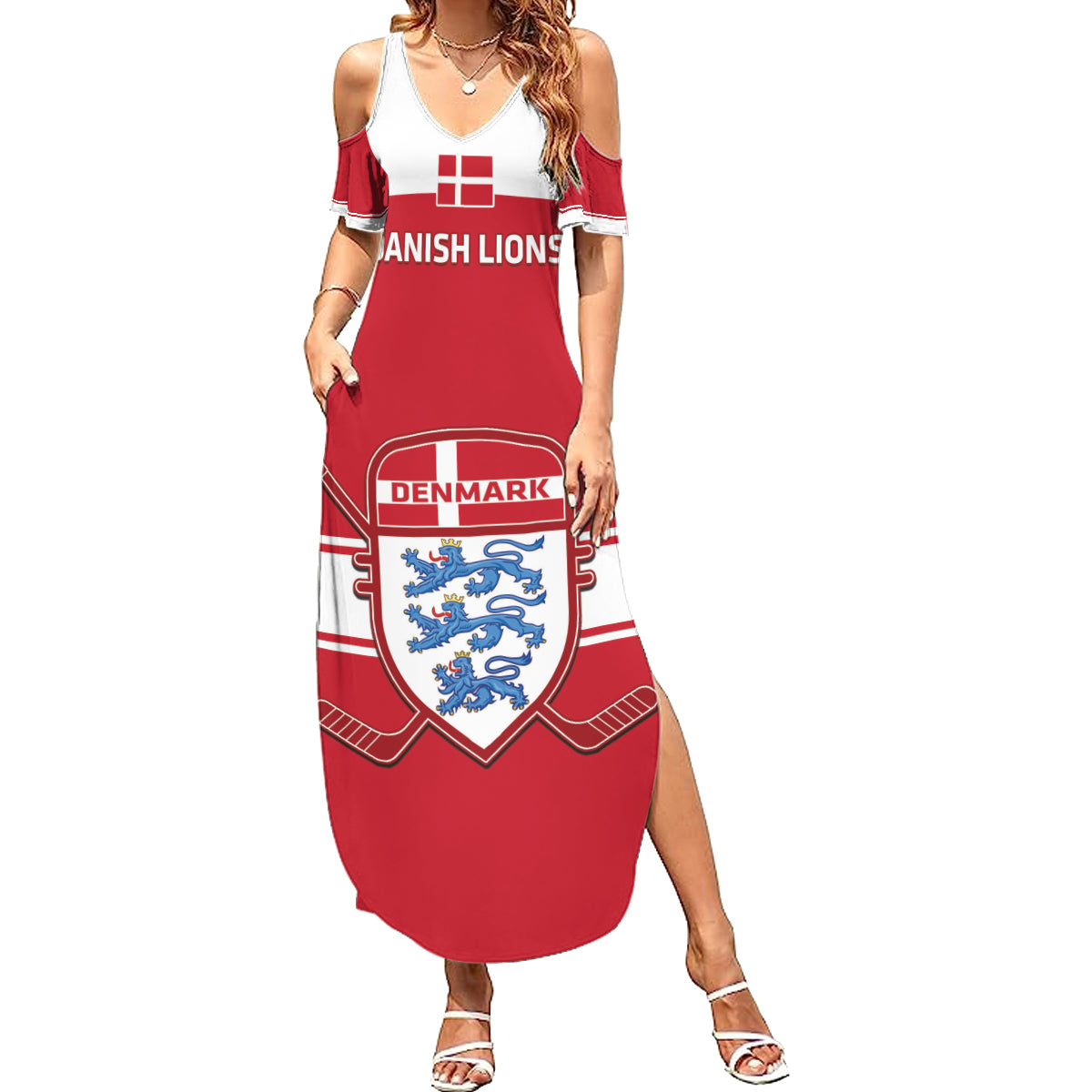 Custom Denmark Hockey Summer Maxi Dress Go Danish Lions