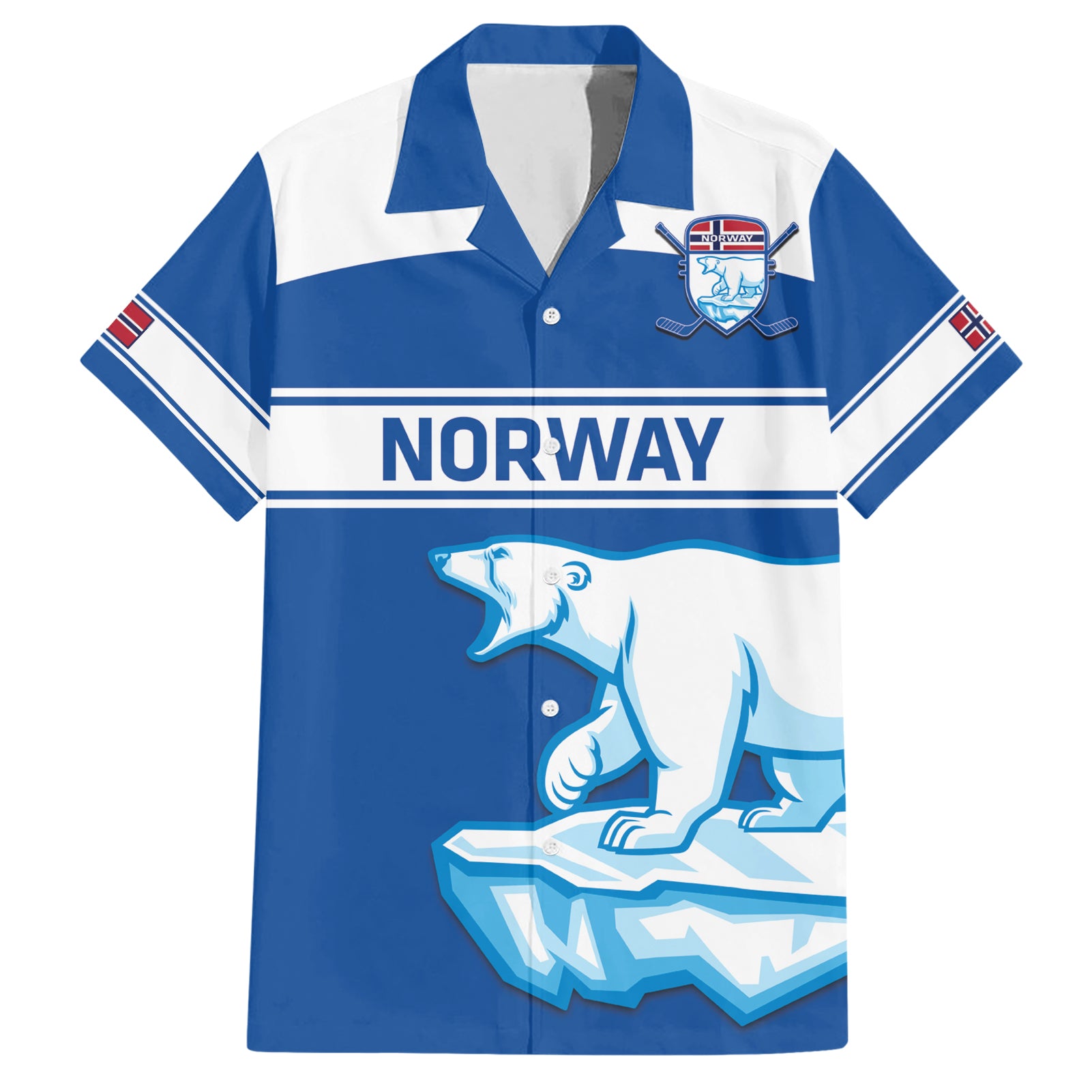 Custom Norway Hockey Hawaiian Shirt Go Norge Polar - Wonder Print Shop