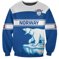 Custom Norway hockey sweatshirt, blue and gray with Norway logo graphic on chest