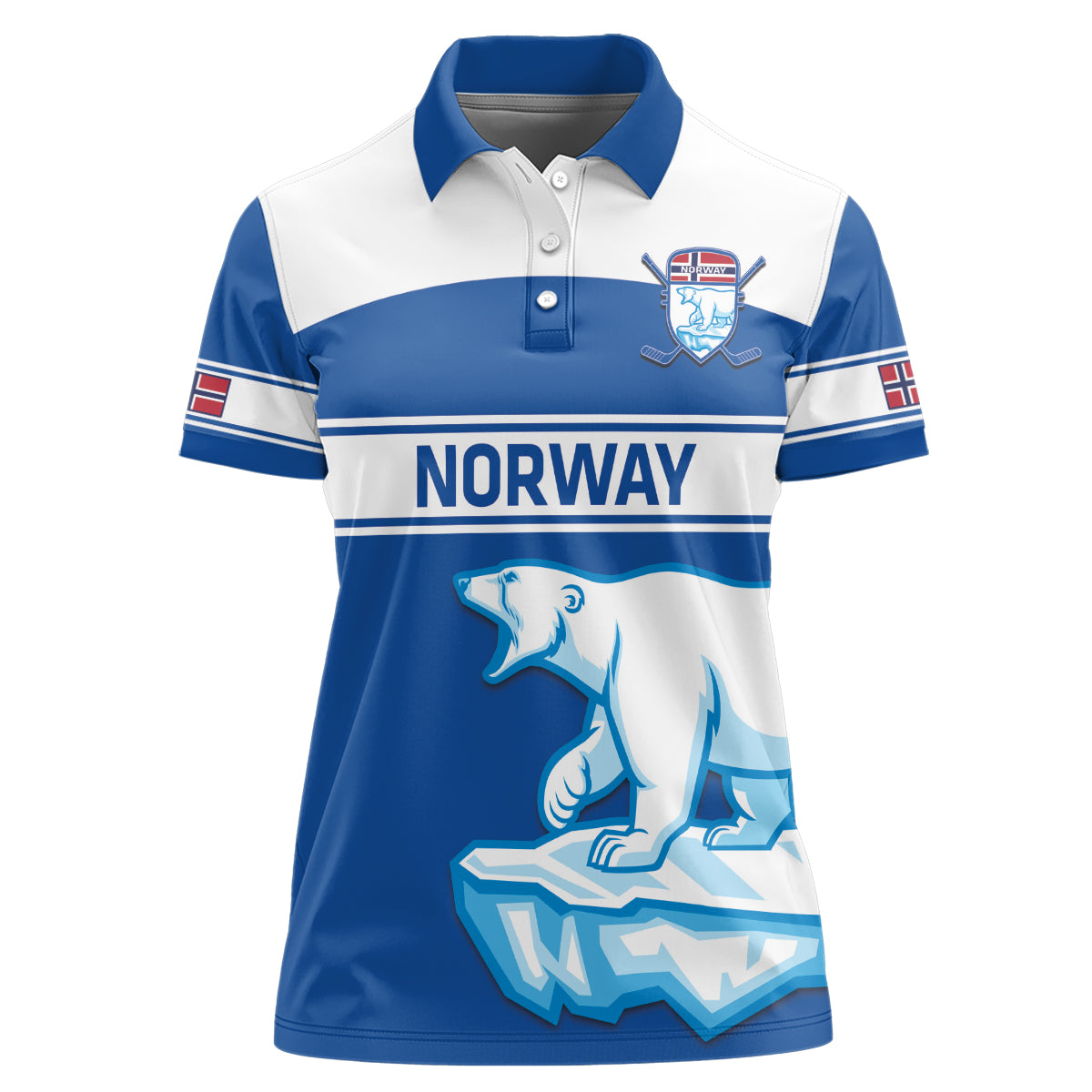 Custom Norway Hockey Women Polo Shirt Go Norge Polar