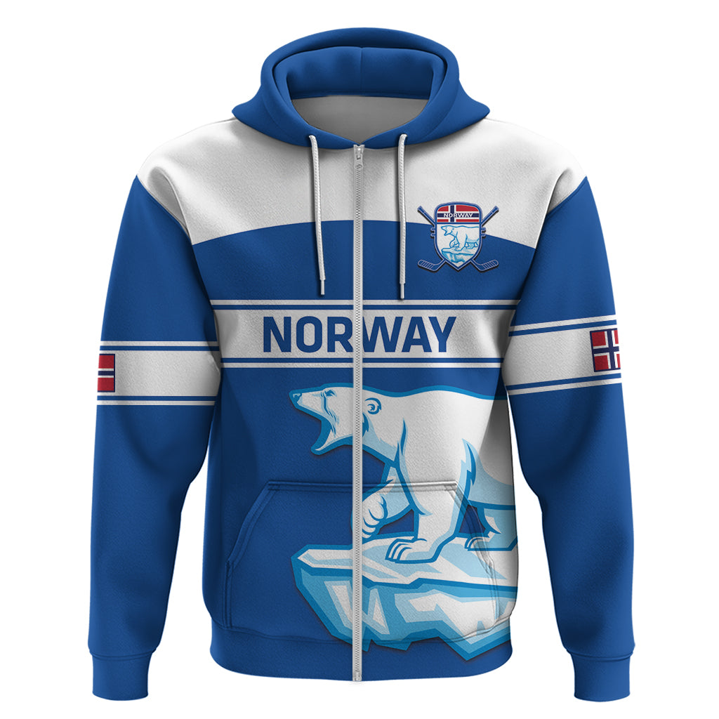 Custom Norway Hockey Zip Hoodie Go Norge Polar