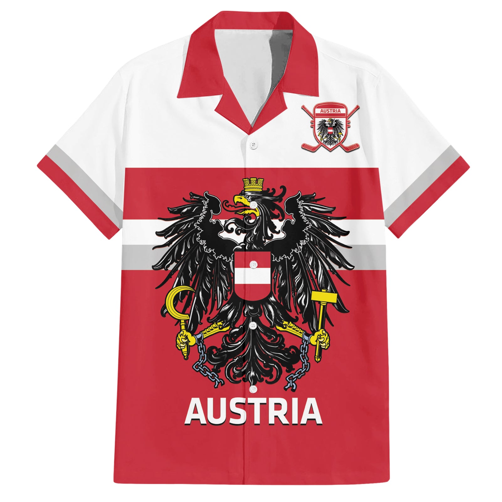 Custom Austria Hockey Hawaiian Shirt Go Osterreich Eagles - Wonder Print Shop