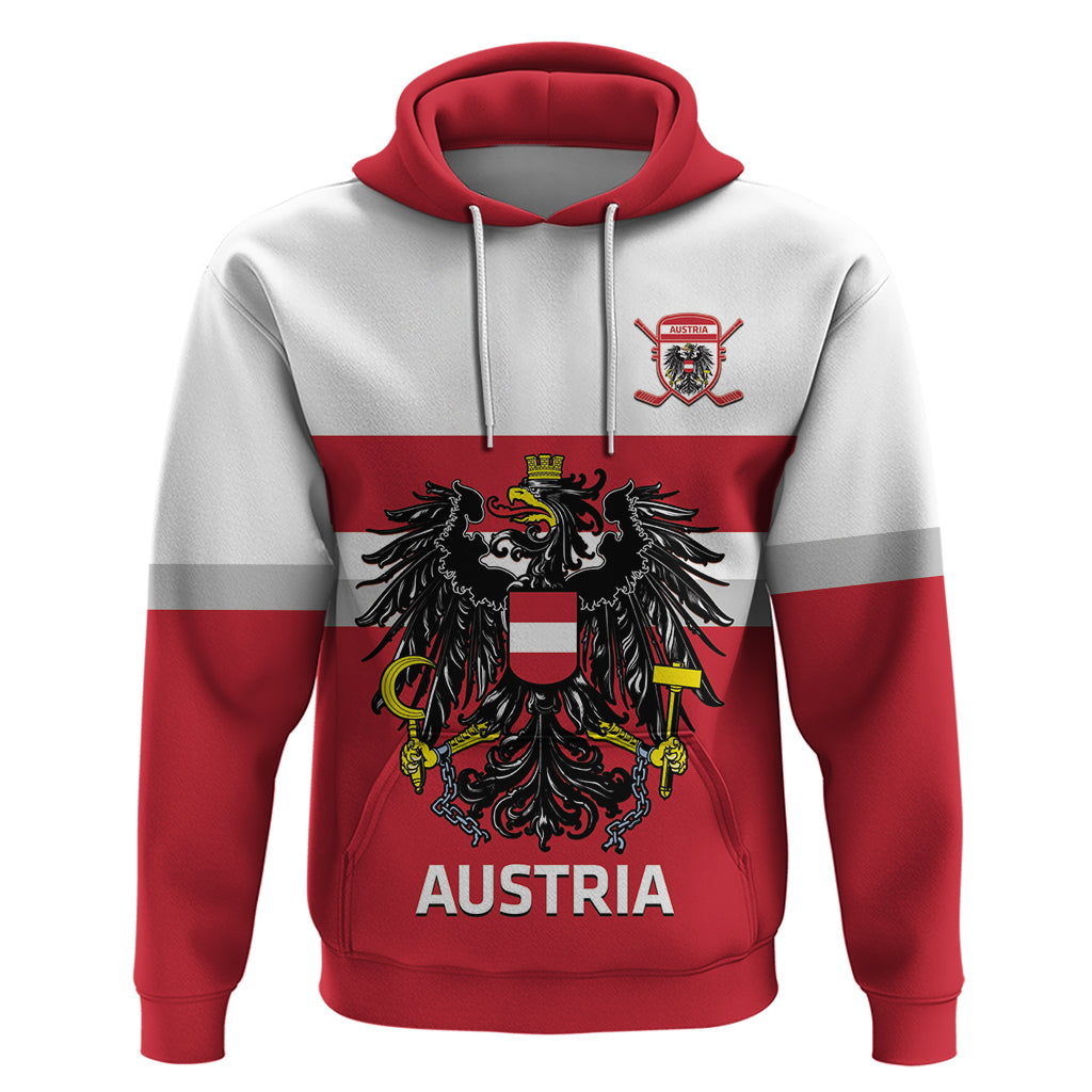 Custom Austria Hockey Hoodie Go Osterreich Eagles - Wonder Print Shop