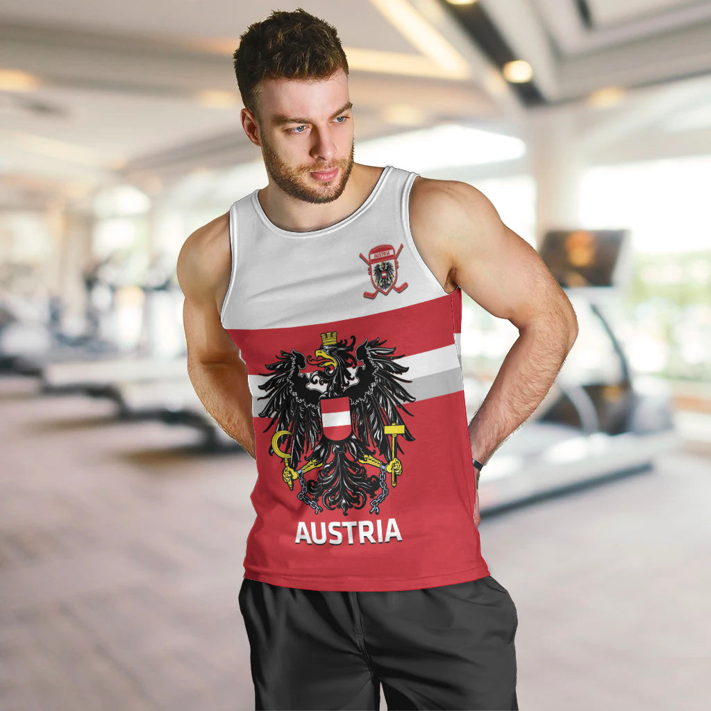 Custom Austria Hockey Men Tank Top Go Osterreich Eagles - Wonder Print Shop