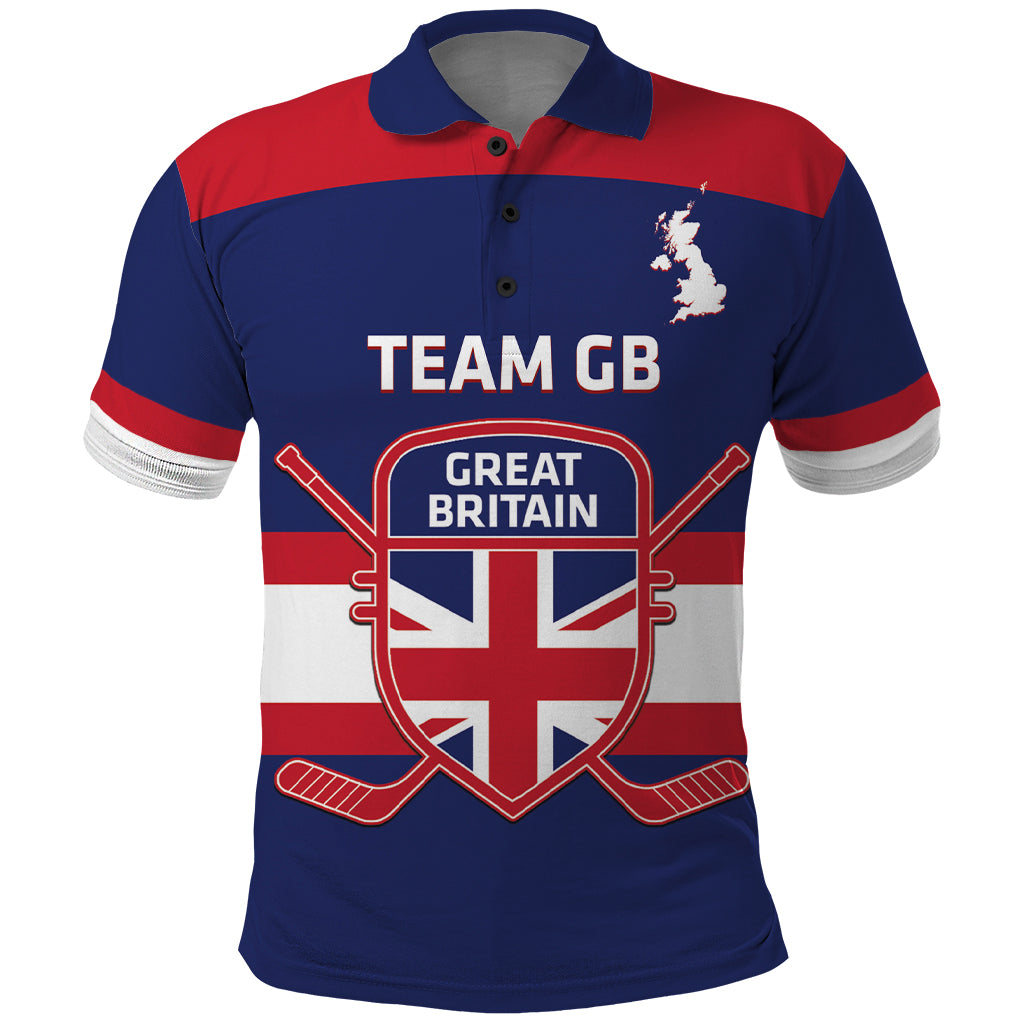 Custom Great Britain Hockey Polo Shirt Go GB Team - Wonder Print Shop