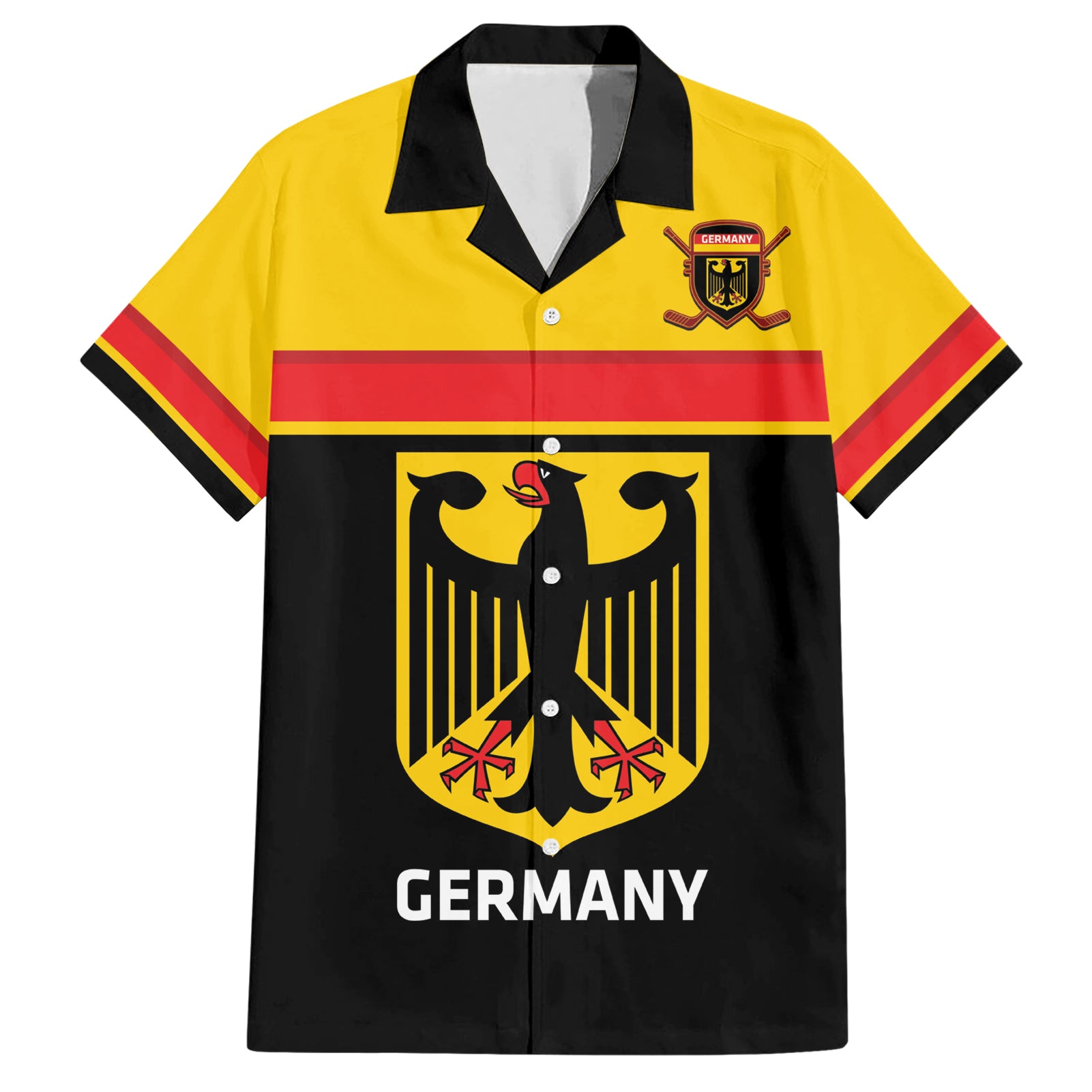 Custom Germany Hockey Hawaiian Shirt Go German Bearers of the Eagle - Wonder Print Shop