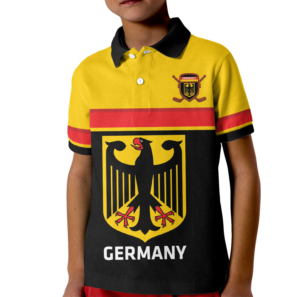 Custom Germany Hockey Kid Polo Shirt Go German Bearers of the Eagle - Wonder Print Shop