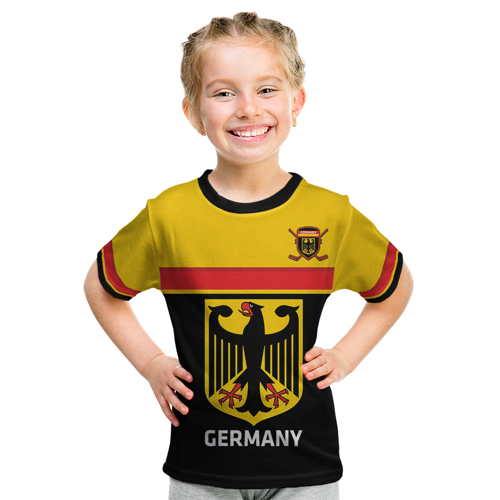 Custom Germany Hockey Kid T Shirt Go German Bearers of the Eagle - Wonder Print Shop