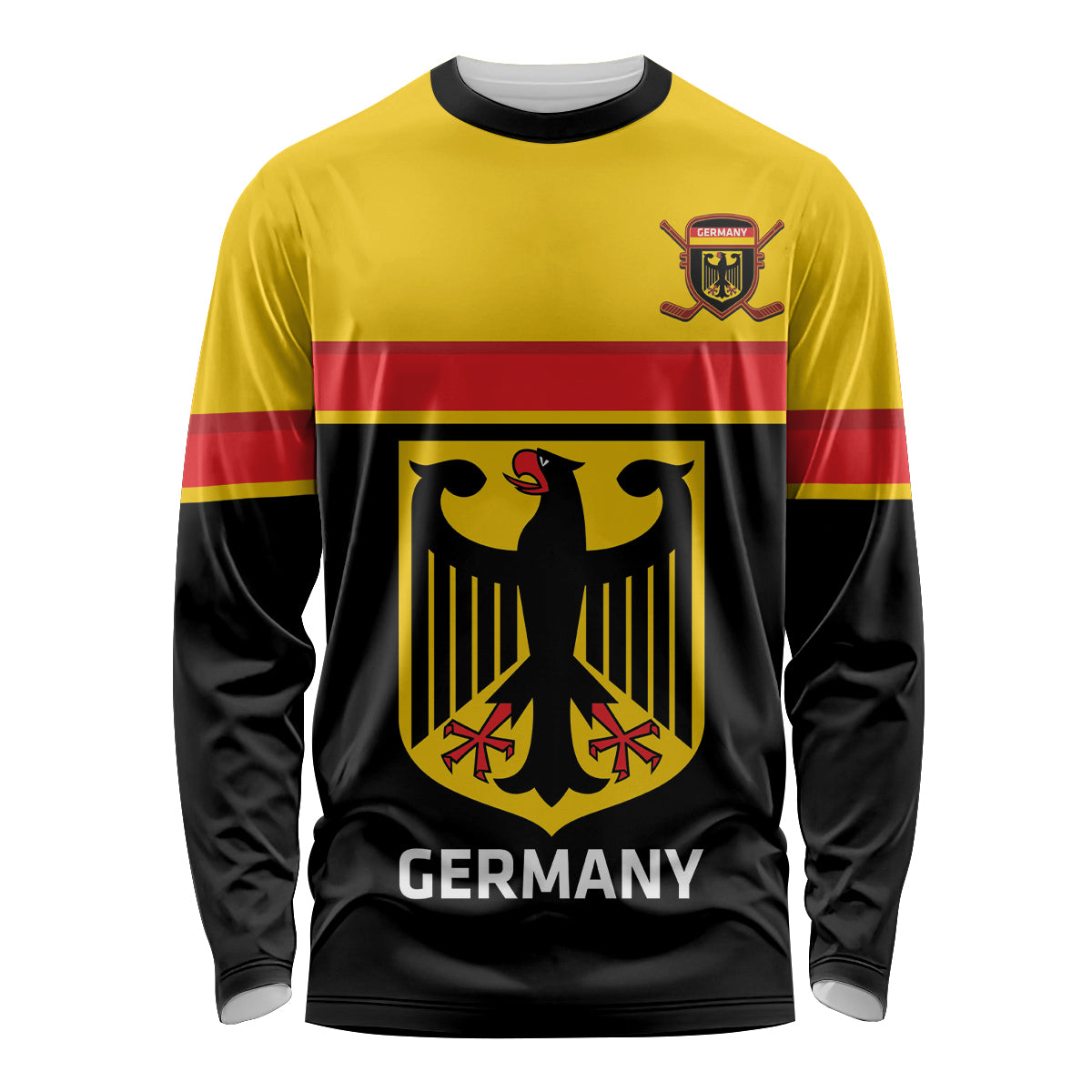 Custom Germany Hockey Long Sleeve Shirt Go German Bearers of the Eagle - Wonder Print Shop