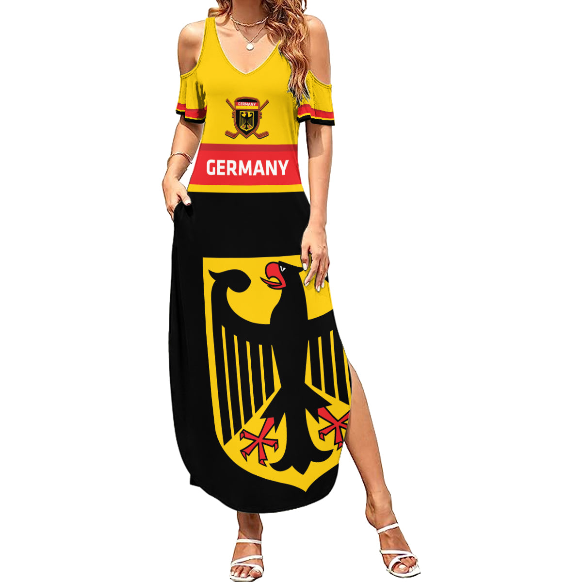 Custom Germany Hockey Summer Maxi Dress Go German Bearers of the Eagle