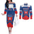 Custom Slovakia Hockey Couples Matching Off The Shoulder Long Sleeve Dress and Long Sleeve Button Shirt Go Slovak Our Boys