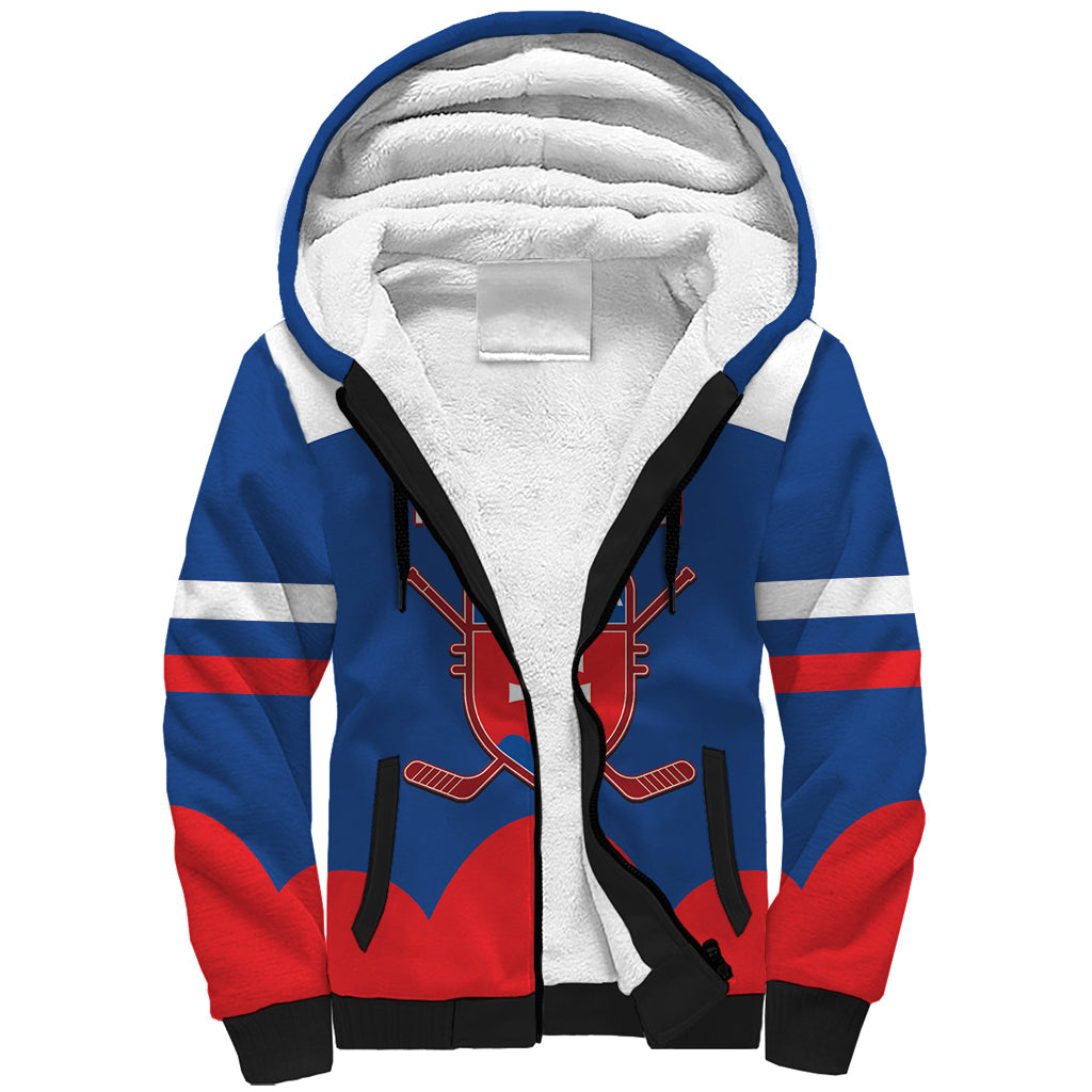 Custom Slovakia Hockey Sherpa Hoodie Go Slovak Our Boys - Wonder Print Shop