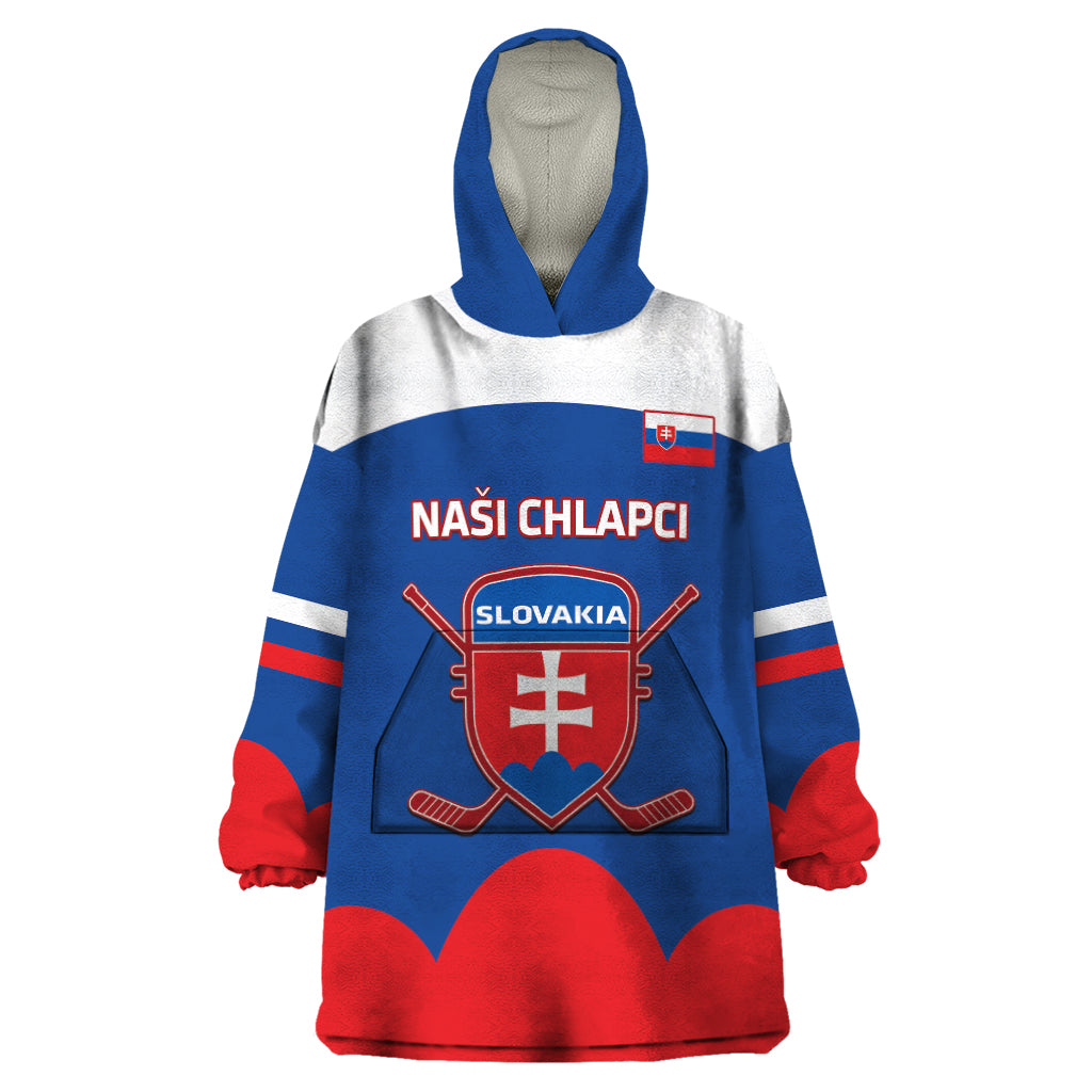 Custom Slovakia Hockey Wearable Blanket Hoodie Go Slovak Our Boys - Wonder Print Shop