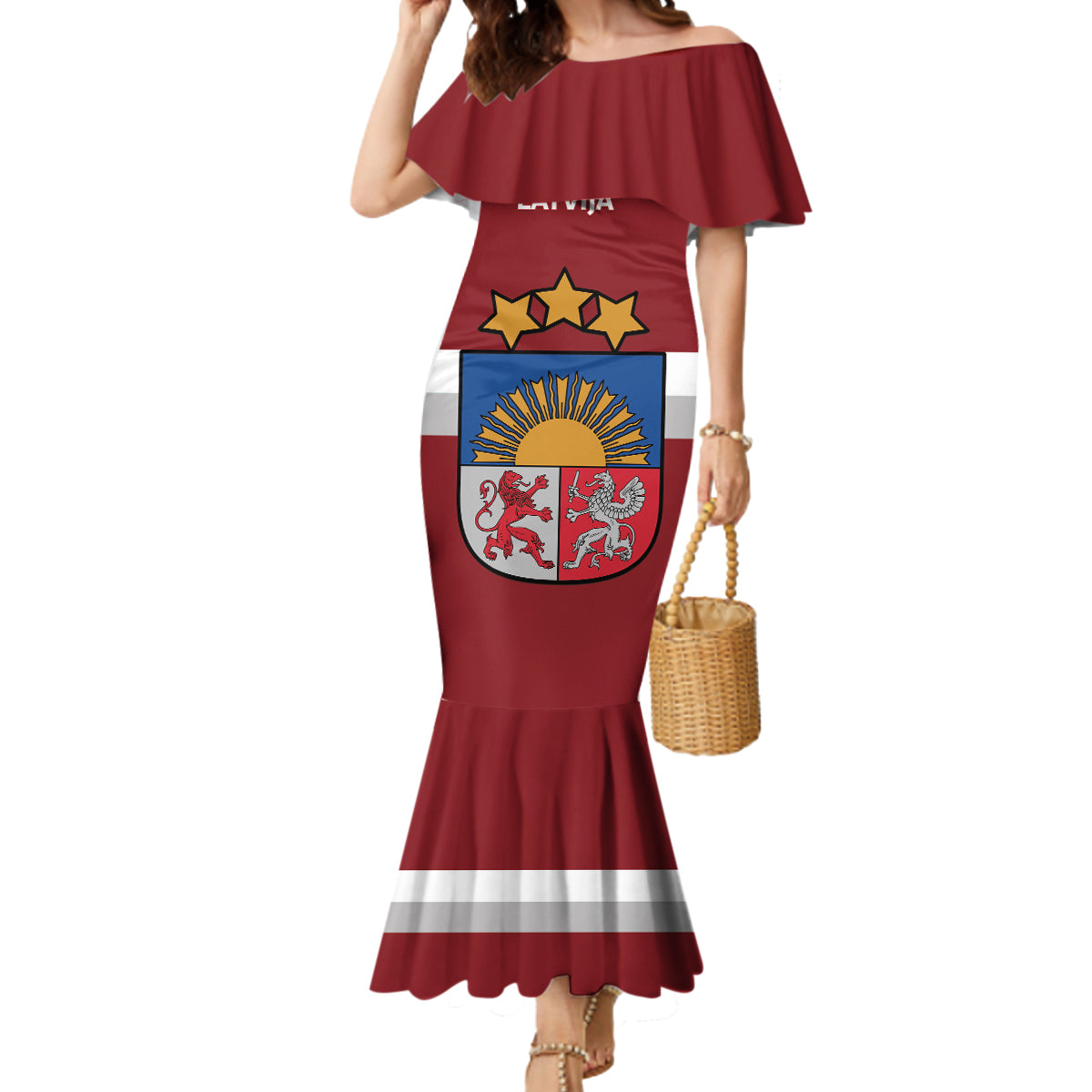 Custom Latvia Hockey Mermaid Dress 2024 Go Latvija - Wonder Print Shop